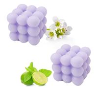 Bougie Bulle | Bougies artisanales naturelles et parfumées | Bougies 100% végétaliennes | Bougies décoratives durables à base de cire de soja naturelle | décoration bohème | 6 x 6 x 6 cm (2pc, Violet)