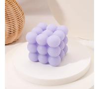 Bougie Bulle | Bougies artisanales naturelles et parfumées | Bougies 100% végétaliennes | Bougies décoratives durables à base de cire de soja naturelle | décoration bohème | 6 x 6 x 6 cm (1pc, Violet)