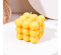Bougie Bulle | Bougies artisanales naturelles et parfumées | Bougies 100% végétaliennes | Bougies décoratives durables à base de cire de soja naturelle | décoration bohème | 6 x 6 x 6 cm (1pc, orange)