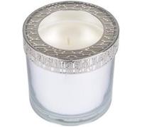 Bougie capuchon dentelle - 10 x 10 cm - Argent - Ambré