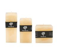Bougie carrée parfumée à la vanille. Ensemble de 3 bougies. Petite, moyenne et grande