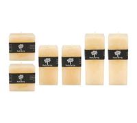 Bougie carrée parfumée à la vanille. Ensemble de 6 bougies. Petite, moyenne et grande