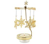 Bougie Carrousel - Finition Or en Acier Inoxydable, 5,04x2.36 Pouces Décoratifs Pièce D'Ornement, Spinner Rotatif De Noël | Tables À Manger, Étagères De Salle De Studio, De Med