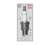 Bougie d'allumage L87YC Ø14mm Culot: 12mm Clé: 21mm