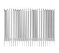 Bougie Chandelle Longue Bougies d'Anniversaire avec Support Argent Bougies de Gâteau pour la Décoration Fête Mariage d'Anniversaire(24 Pièces)