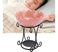 Bougie chauffe-plat brûleur à l'huile, four d'arôme de fer, diffuseur d'arôme d'encens d'huile essentielle, four brûlant d'aromathérapie d'huile essentielle, décoration de la maison(Pink)