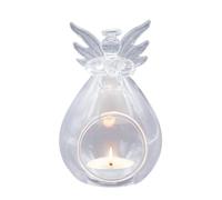 Bougie chauffe-plat en verre d'ange résistant à la chaleur anti-vent - Bougeoirs chauffe-plat pour mariage, centres de table et décorations de fête