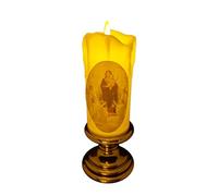 Bougie chauffe-plat LED sans flamme - Sécurité électronique et fonctionnement à piles pour décoration d'intérieur, mariage, cérémonie religieuse - Effet flamme réaliste, design anti-goutte, idéal pour