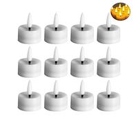 Bougie Chauffe-Plat LED Scintillante sans Flamme 12 Pièces Lampe Nuit Votive Électronique Décor Noël Fête Mariage Vacances