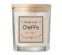 Bougie Cheffe au Top | Candle | Idée Cadeau Dirigeante Patronne Boss Original Travail Départ Collègue Retraite Anniversaire Noël