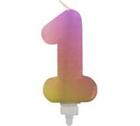 bougie chiffre 1 féerique pastel 9cm - générique 003bbc1 Rose G