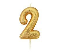 bougie or pailletté chiffre 2 - creative party ahc90/2