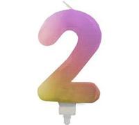 bougie chiffre 2 féerique pastel 9cm - générique 003bbc2 Rose G