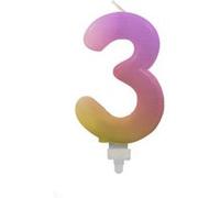 bougie chiffre 3 féerique pastel 9cm - générique 003bbc3 Rose G