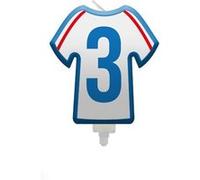 bougie chiffre 3 maillot france football 8cm - générique 008bbc3 Blanc