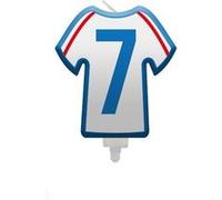 bougie chiffre 7 maillot france football 8cm - générique 008bbc7 Blanc G