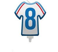 bougie chiffre 8 maillot france football 8cm - générique 008bbc8 Blanc G