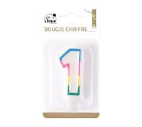 Bougie Chiffre à motifs 1 à l'unité