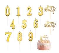 Bougie Chiffre Anniversaire, 12 Pcs Bougies d'anniversaire, Bougies Numérotées de 0 à 9 et 2 Pièces Lettres Joyeux Anniversaire Décoration de Gâteau, Pour homme et femme,Anniversaire de mariage