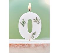 Bougie chiffre feuilles naturelles - Chiffre 1