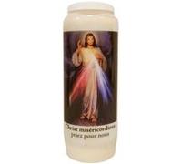 Bougie Christ miséricordieux neuvaine BLANC G