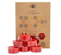 Bougie Cire d’Abeille - Kit Bougie avec Mèche 100% Coton - 4 h de Combustion - Lot de Bougies Votives (12) avec Plastique Recy ougies Chauffe-Plat à la Pure Cire d’Abeille par Danilovo