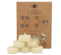 Bougie Cire d’Abeille - Kit Bougie avec Mèche 100% Coton - 4 h de Combustion - Lot de Bougies Votives (12) avec Plastique Recyclé - Bougies Chauffe-Plat à la Pure Cire d’Abeille par Danilovo