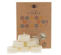 Bougie Cire d’Abeille - Kit Bougie avec Mèche 100% Coton - 4 h de Combustion - Lot de Bougies Votives (24) avec Plastique Recy ougies Chauffe-Plat à la Pure Cire d’Abeille par Danilovo