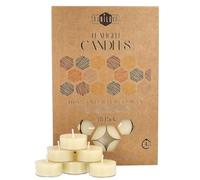 Bougie Cire d’Abeille - Kit Bougie avec Mèche 100% Coton - 4 h de Combustion - Lot de Bougies Votives (48) avec Plastique Recyclé - Bougies Chauffe-Plat à la Pure Cire d’Abeille par Danilovo