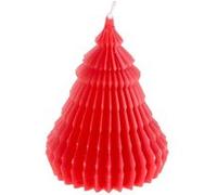 bougie cire sapin strié 7x12cm rouge - générique 9198.7