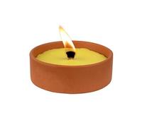 TERRA NOSTRA - Bougie Citronnelle - Lot de 3 Bougies en Terre Cuite Pour L'Extérieur - Protection de 5 Heures - Fabriqué Dans l'Union Européenne