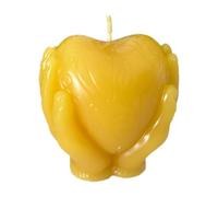 Bougie coeur dans deux mains en cire d'abeille 7,5 cm - bougie amour coulée à la main, geste modelé, fabriquée en Allemagne