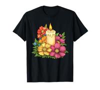 Bougie commémorative Florale avec Fleurs colorées T-Shirt