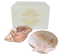 Bougie coquillage doré cire naturelle de soja 10h de combustion parfumée mèche coton naturelle décoration élégante idée cadeau noël orginal femme pièce unique artisanale (Cuivré)