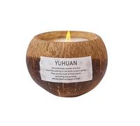 Bougie coquille de noix de coco faite à la main - Bougie parfumée au soja naturel, aromathérapie coquille de noix de coco véritable, durée de combustion de 50 à 60 heures, cadeau de pendaison de