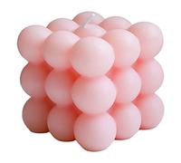 Bougie cube à bulles parfumée faite à la main - Bougies cubiques de soja danoises pastel pour décoration de chambre - Esthétique - Aromathérapie - Décorations de forme mignonne (grand rose)