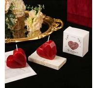 Bougie cœur rouge APHRODIZIA - bougie romantique et décorative, parfaite comme cadeau élégant pour la Saint-Valentin, un anniversaire ou un moment intime à deux, ambiance chaleureuse garantie (6)