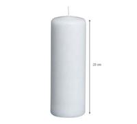 Bougie cylindrique blanche 50 mm de diamètre 200 mm de hauteur paraffine durée de combustion 60 heures