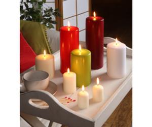 Bougie cylindrique, diamètre: 50 mm, blanc