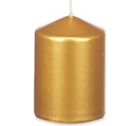 Bougie cylindrique dorée LUNAR, Ø 7 cm, hauteur 10 cm