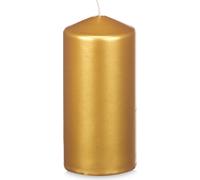 Bougie cylindrique dorée LUNAR, Ø 7 cm, hauteur 15,5 cm
