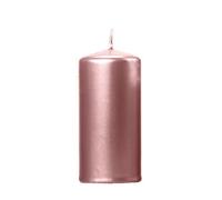 Bougie Cylindrique Nacrée Rose Gold, 12 cm Hauteur, 6 cm Diamètre, 20 Heures de Combustion (Rose Gold)