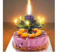 Bougie d’Anniversaire Magique - SHOP-STORY - Violet - Musicale - Tournante - Décoration de Gâteau