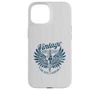 Bougie d'allumage Vintage Motorsports Dieu, Guts et Essence Coque pour iPhone 15