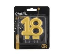 Bougie d'anniversaire 18 ans avec chiffre doré