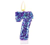 Bougie d'Anniversaire à Paillettes Violets, Bougies d'Anniversaire Chiffres Violets à Paillettes Décorations de Gâteaux Romantiques et Scintillantes Articles de Mariage et (7)