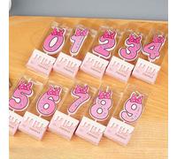 Bougie d'anniversaire avec nœud papillon et chiffre, bougie de décoration de gâteau d'anniversaire créative et mignonne de style dessin animé 0,2,1,4,3,6,5,8,7,9Cire