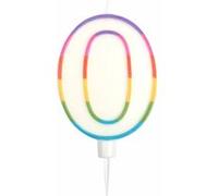 Bougie d'Anniversaire Chiffre 0 10cm Multicolore Multicolore