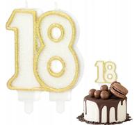Bougie D'anniversaire Chiffre 18 Or Métallique Pour Fête D'anniversaire
