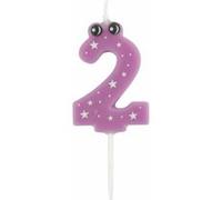 Bougie d'Anniversaire Chiffre 2 5cm Violet Violet